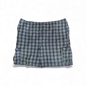 Vintage Big Dogs Sportswear Mens Size 3X Blue Plaid Shorts With Drawstring